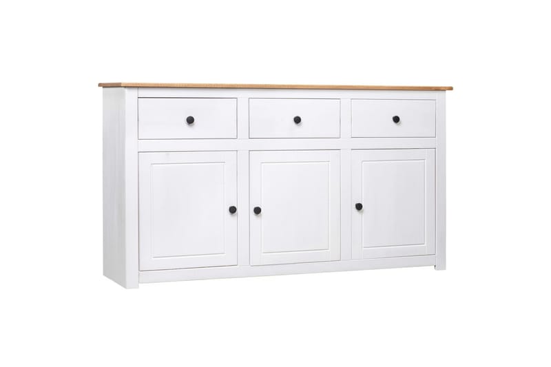 Skjenk hvit 135x40x80 cm heltre furu Panama Range - Hvit - Oppbevaring - Oppbevaringsmøbler - Sideboard & skjenker