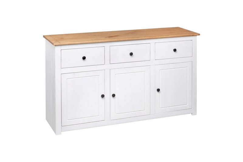 Skjenk hvit 135x40x80 cm heltre furu Panama Range - Hvit - Oppbevaring - Oppbevaringsmøbler - Sideboard & skjenker