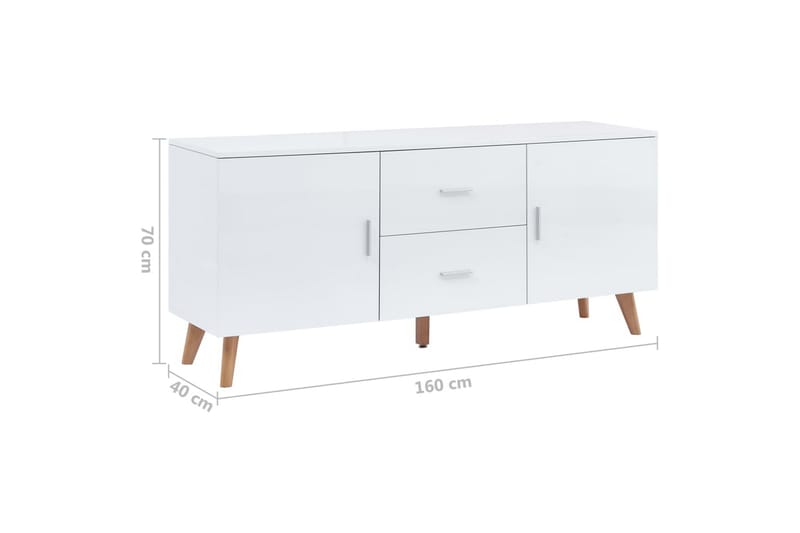 Skjenk hvit 160x40x70 cm MDF - Oppbevaring - Oppbevaringsmøbler - Sideboard & skjenker
