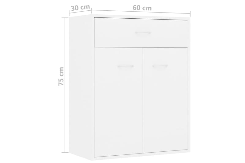 Skjenk hvit 60x30x75 cm sponplate - Hvit - Sideboard & skjenker