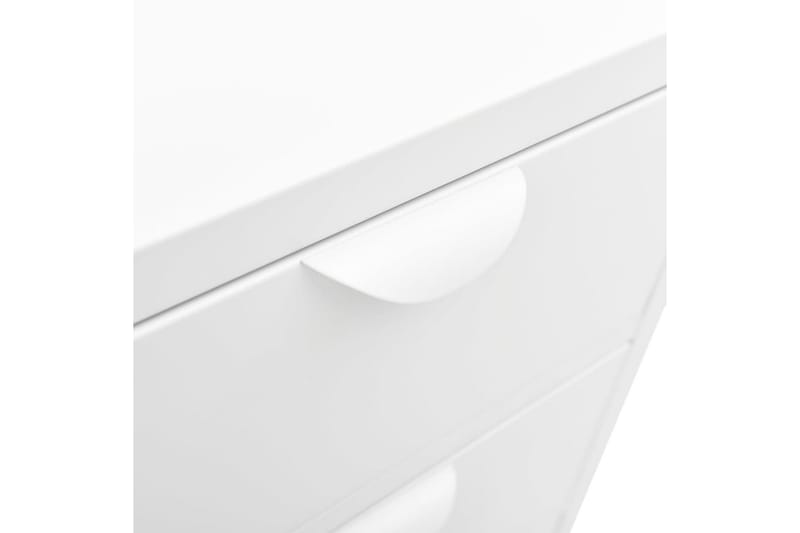 Skjenk hvit 75x35x70 cm stål og herdet glass - Hvit - Sideboard & skjenker