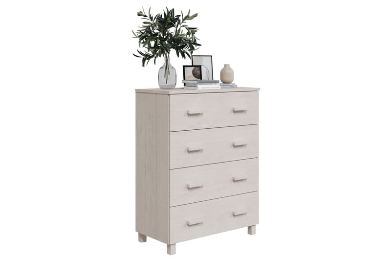 Skjenk hvit 79x40x103,5 cm heltre furu - Hvit - Sideboard & skjenker