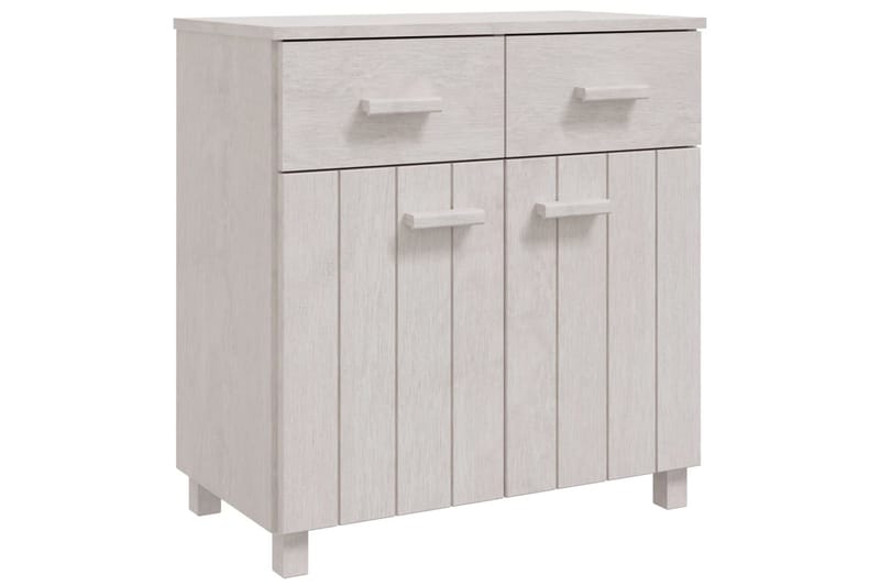 Skjenk hvit 79x40x80 cm heltre furu - Hvit - Sideboard & skjenker