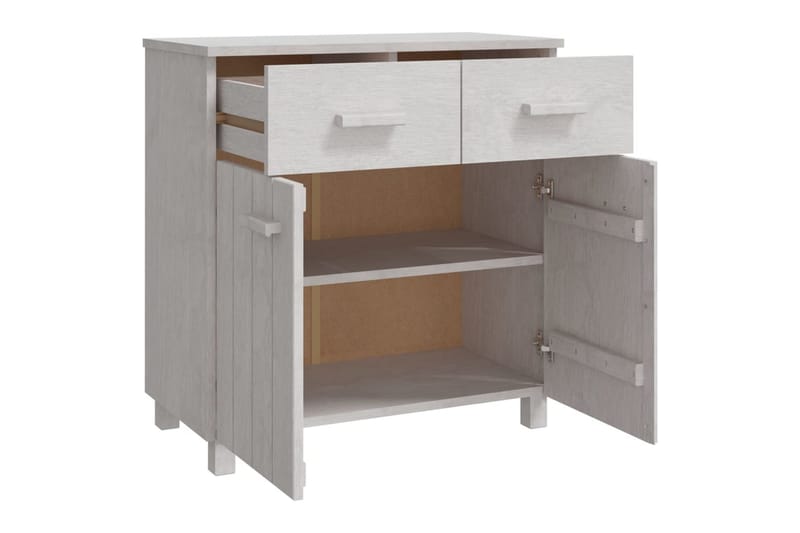 Skjenk hvit 79x40x80 cm heltre furu - Hvit - Oppbevaring - Oppbevaringsmøbler - Sideboard & skjenker