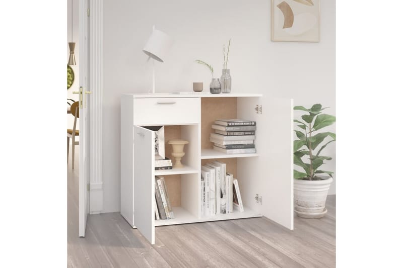 Skjenk hvit 80x36x75 cm sponplate - Hvit - Oppbevaring - Oppbevaringsmøbler - Sideboard & skjenker