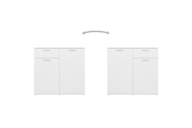 Skjenk hvit 80x36x75 cm sponplate - Hvit - Sideboard & skjenker
