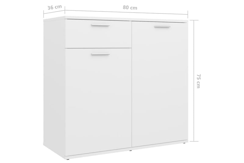 Skjenk hvit 80x36x75 cm sponplate - Hvit - Oppbevaring - Oppbevaringsmøbler - Sideboard & skjenker