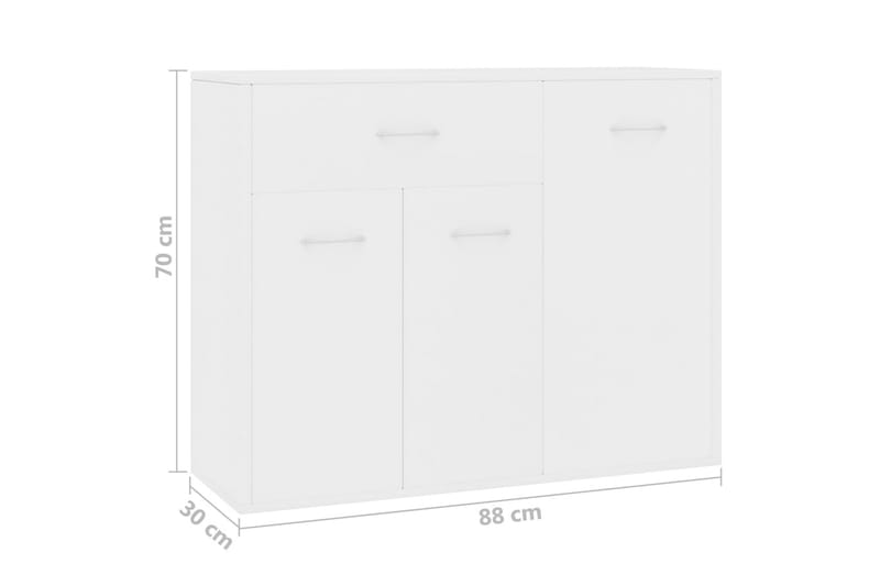 Skjenk hvit 88x30x70 cm sponplate - Oppbevaring - Oppbevaringsmøbler - Sideboard & skjenker