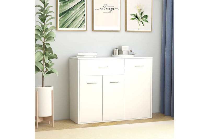 Skjenk hvit 88x30x70 cm sponplate - Oppbevaring - Oppbevaringsmøbler - Sideboard & skjenker