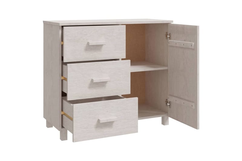 Skjenk hvit 90x40x80 cm heltre furu - Hvit - Oppbevaring - Oppbevaringsmøbler - Sideboard & skjenker