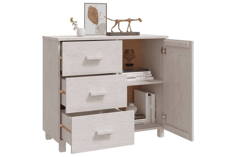 Skjenk hvit 90x40x80 cm heltre furu - Hvit - Oppbevaring - Oppbevaringsmøbler - Sideboard & skjenker