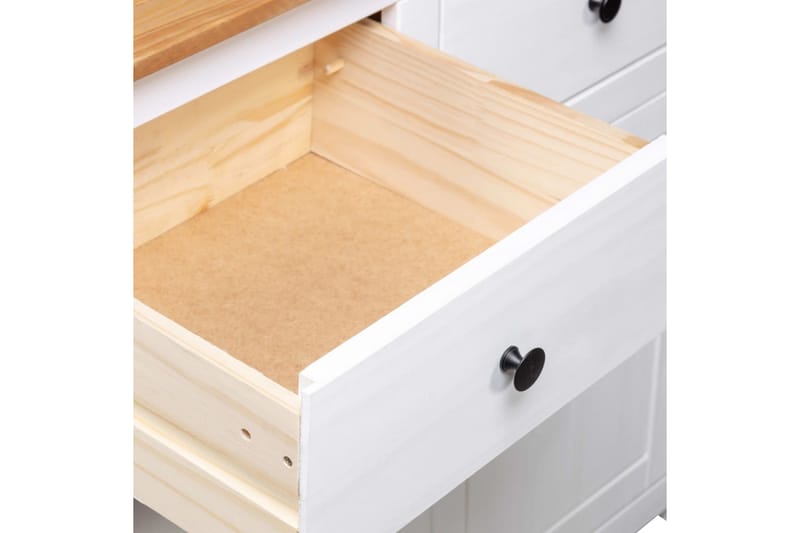 Skjenk hvit 93x40x80 cm heltre furu Panama Range - Hvit - Oppbevaring - Oppbevaringsmøbler - Sideboard & skjenker