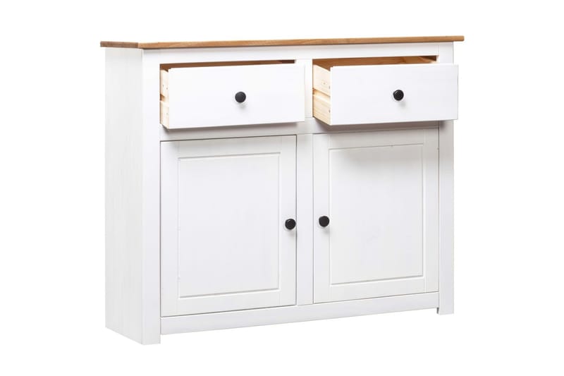 Skjenk hvit 93x40x80 cm heltre furu Panama Range - Hvit - Oppbevaring - Oppbevaringsmøbler - Sideboard & skjenker