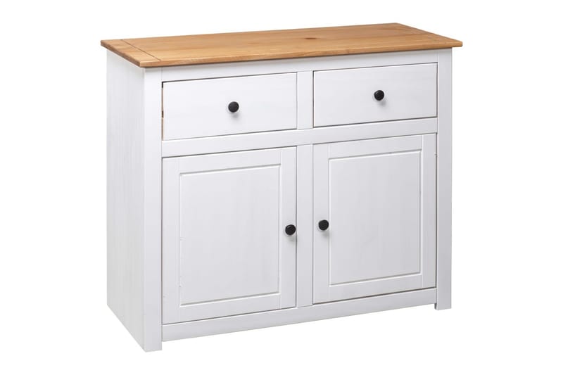 Skjenk hvit 93x40x80 cm heltre furu Panama Range - Hvit - Oppbevaring - Oppbevaringsmøbler - Sideboard & skjenker