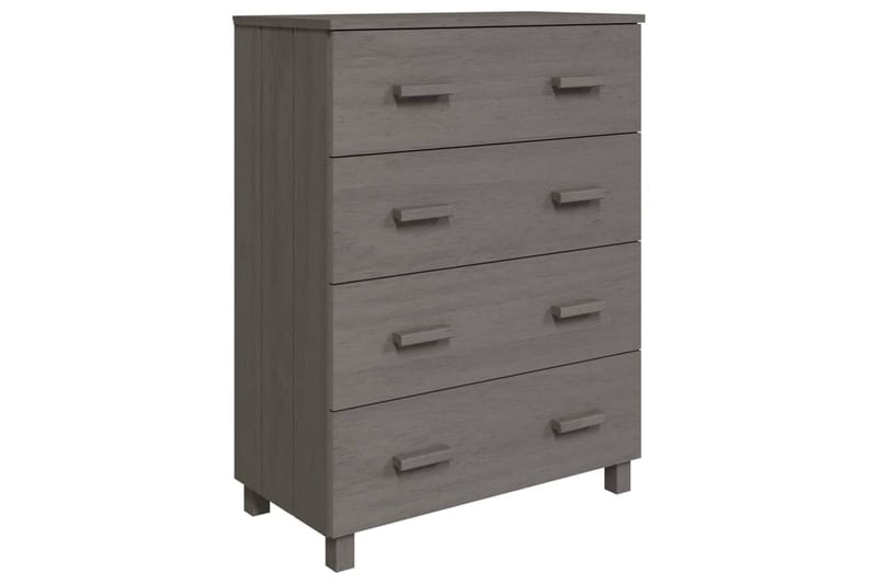 Skjenk lysegrå 79x40x103,5 cm heltre furu - Grå - Oppbevaring - Oppbevaringsmøbler - Sideboard & skjenker
