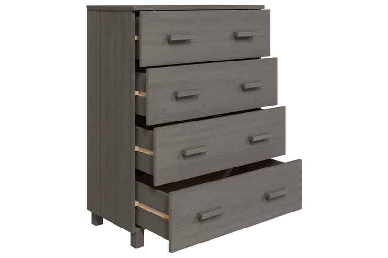 Skjenk lysegrå 79x40x103,5 cm heltre furu - Grå - Oppbevaring - Oppbevaringsmøbler - Sideboard & skjenker