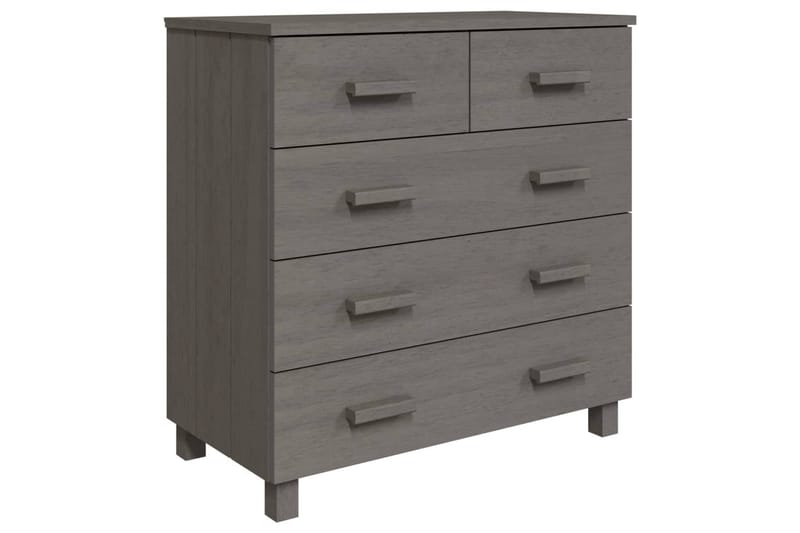 Skjenk lysegrå 79x40x80 cm heltre furu - Grå - Oppbevaring - Oppbevaringsmøbler - Sideboard & skjenker