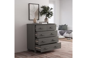 Skjenk lysegrå 79x40x80 cm heltre furu - Grå - Oppbevaring - Oppbevaringsmøbler - Sideboard & skjenker