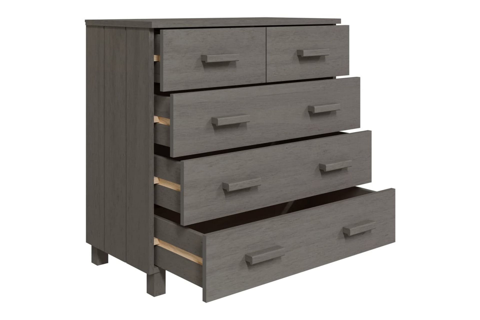 Skjenk lysegrå 79x40x80 cm heltre furu - Grå - Oppbevaring - Oppbevaringsmøbler - Sideboard & skjenker