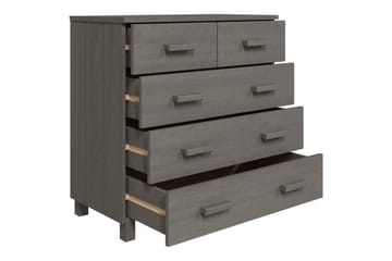Skjenk lysegrå 79x40x80 cm heltre furu - Grå - Oppbevaring - Oppbevaringsmøbler - Sideboard & skjenker