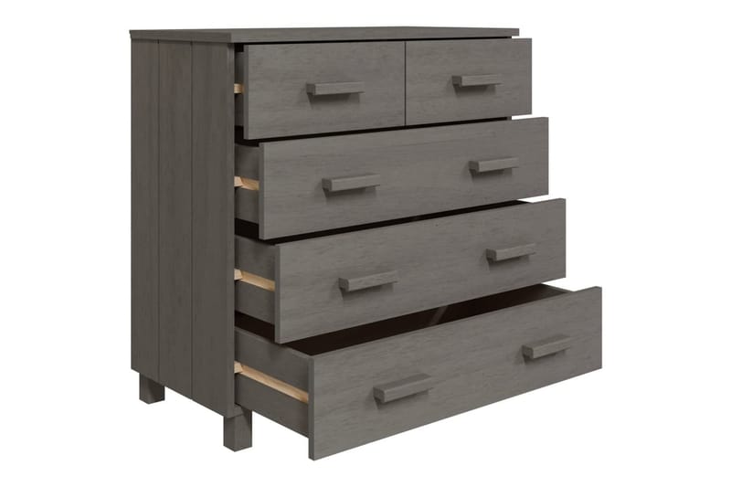 Skjenk lysegrå 79x40x80 cm heltre furu - Grå - Oppbevaring - Oppbevaringsmøbler - Sideboard & skjenker