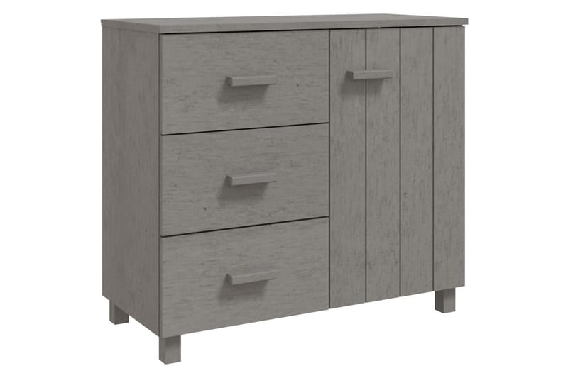 Skjenk lysegrå 90x40x80 cm heltre furu - Grå - Sideboard & skjenker