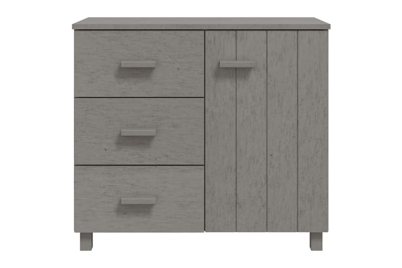 Skjenk lysegrå 90x40x80 cm heltre furu - Grå - Sideboard & skjenker