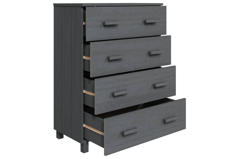 Skjenk mørkegrå 79x40x103,5 cm heltre furu - Grå - Oppbevaring - Oppbevaringsmøbler - Sideboard & skjenker