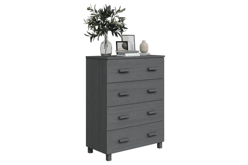 Skjenk mørkegrå 79x40x103,5 cm heltre furu - Grå - Oppbevaring - Oppbevaringsmøbler - Sideboard & skjenker