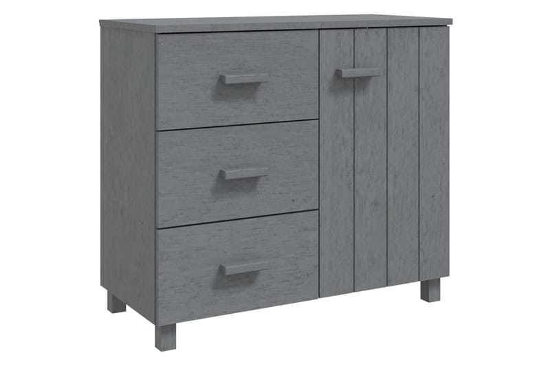 Skjenk mørkegrå 90x40x80 cm heltre furu - Grå - Sideboard & skjenker