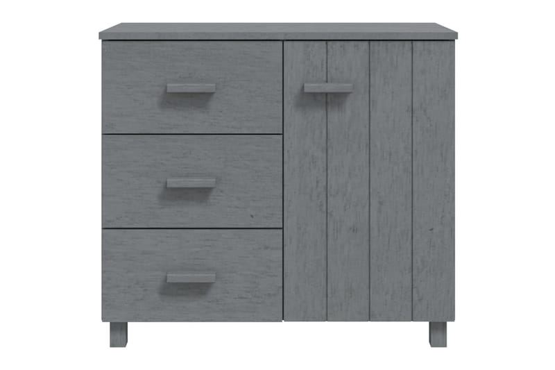 Skjenk mørkegrå 90x40x80 cm heltre furu - Grå - Oppbevaring - Oppbevaringsmøbler - Sideboard & skjenker