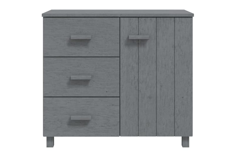 Skjenk mørkegrå 90x40x80 cm heltre furu - Grå - Sideboard & skjenker