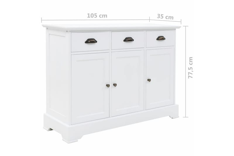 Skjenk med 3 dører MDF og furu 105x35x77,5 cm - Oppbevaring - Oppbevaringsmøbler - Sideboard & skjenker