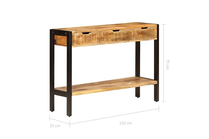 Skjenk med 3 skuffer 110x35x75 cm heltre mango - Oppbevaring - Oppbevaringsmøbler - Sideboard & skjenker