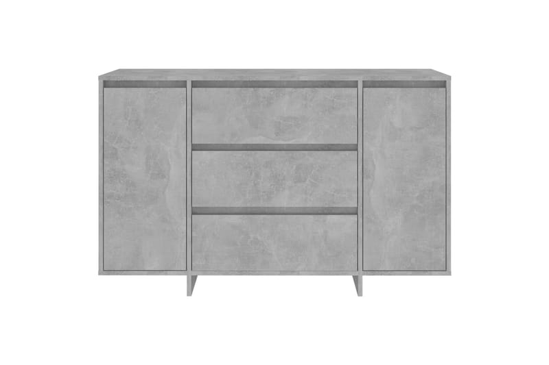 Skjenk med 3 skuffer betonggrå 120x41x75 cm sponplate - Grå - Sideboard & skjenker