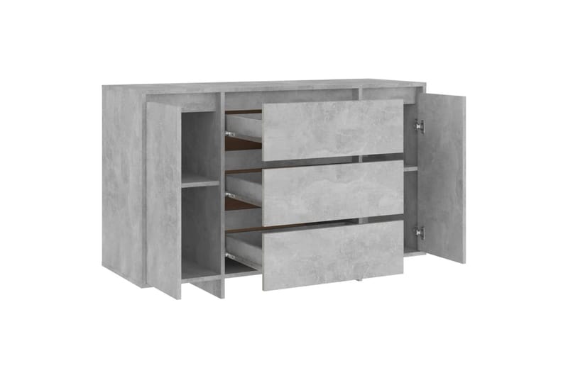 Skjenk med 3 skuffer betonggrå 120x41x75 cm sponplate - Grå - Sideboard & skjenker