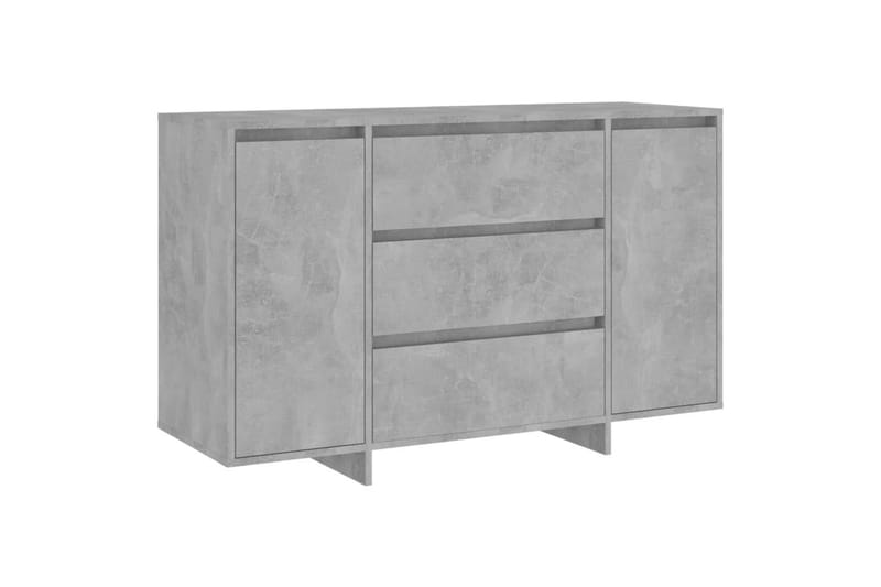 Skjenk med 3 skuffer betonggrå 120x41x75 cm sponplate - Grå - Sideboard & skjenker