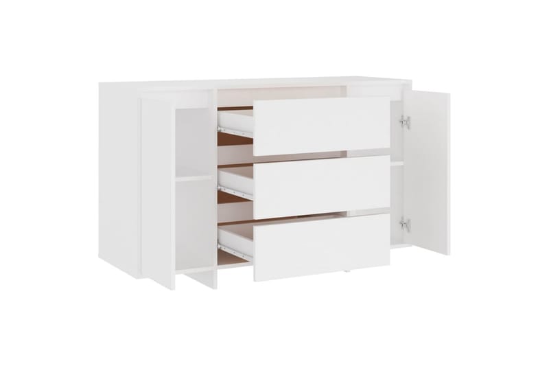 Skjenk med 3 skuffer hvit 120x41x75 cm sponplate - Hvit - Oppbevaring - Oppbevaringsmøbler - Sideboard & skjenker