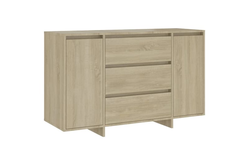 Skjenk med 3 skuffer sonoma eik 120x41x75 cm sponplate - Brun - Oppbevaring - Oppbevaringsmøbler - Sideboard & skjenker