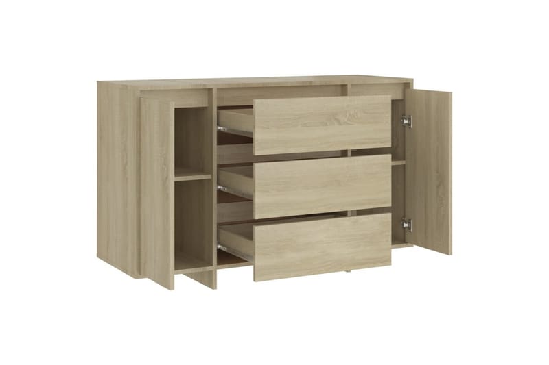 Skjenk med 3 skuffer sonoma eik 120x41x75 cm sponplate - Brun - Oppbevaring - Oppbevaringsmøbler - Sideboard & skjenker