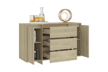 Skjenk med 3 skuffer sonoma eik 120x41x75 cm sponplate - Brun - Oppbevaring - Oppbevaringsmøbler - Sideboard & skjenker