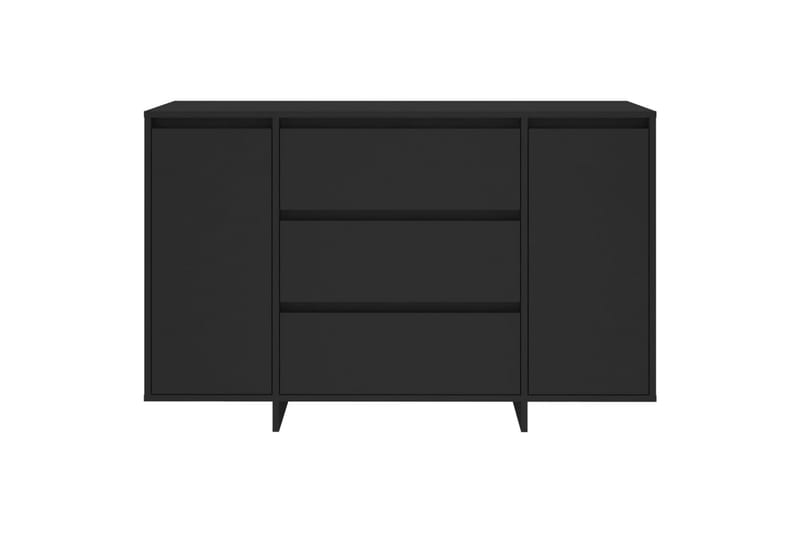 Skjenk med 3 skuffer svart 120x41x75 cm sponplate - Svart - Sideboard & skjenker