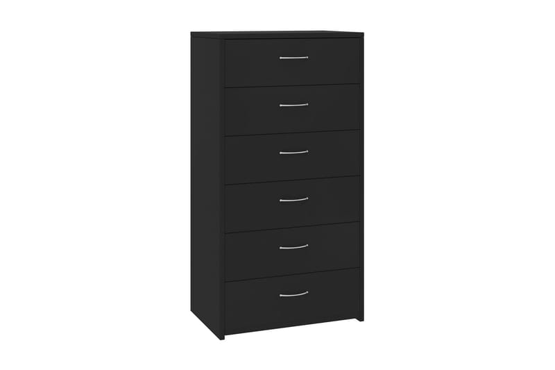 Skjenk med 6 skuffer svart 50x34x96 cm sponplate - Oppbevaring - Oppbevaringsmøbler - Sideboard & skjenker