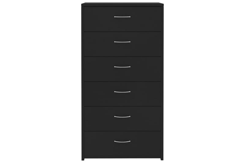 Skjenk med 6 skuffer svart 50x34x96 cm sponplate - Oppbevaring - Oppbevaringsmøbler - Sideboard & skjenker