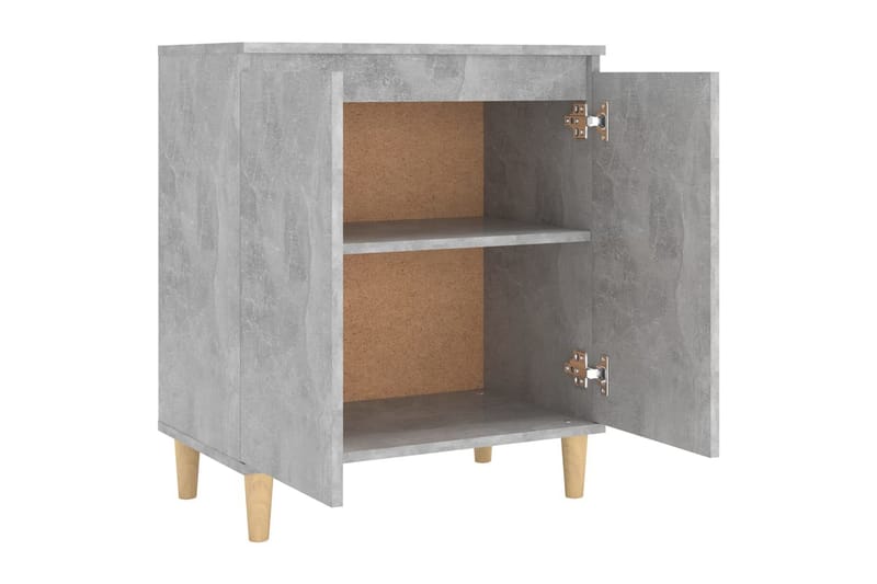 Skjenk med ben i heltre betonggrå 60x35x70 cm sponplate - Grå - Oppbevaring - Oppbevaringsmøbler - Sideboard & skjenker