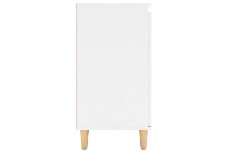 Skjenk med ben i heltre hvit 60x35x70 cm sponplate - Hvit - Sideboard & skjenker