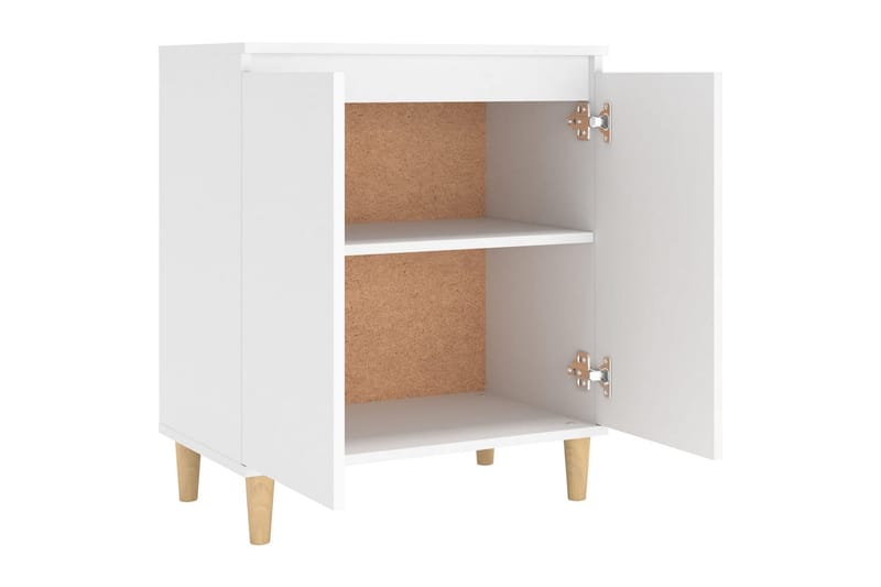 Skjenk med ben i heltre hvit 60x35x70 cm sponplate - Hvit - Oppbevaring - Oppbevaringsmøbler - Sideboard & skjenker