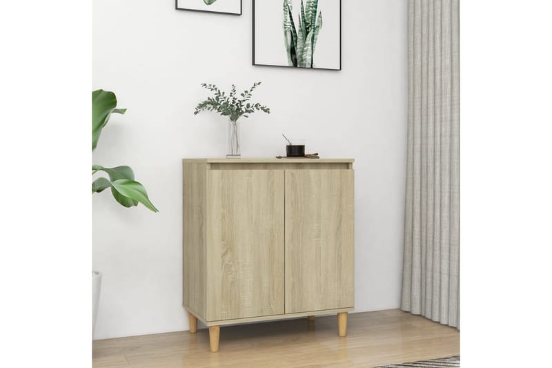 Skjenk med ben i heltre sonoma eik 60x35x70 cm sponplate - Brun - Sideboard & skjenker