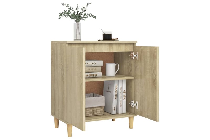 Skjenk med ben i heltre sonoma eik 60x35x70 cm sponplate - Brun - Sideboard & skjenker