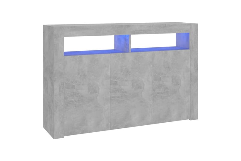 Skjenk med LED-lys betonggrå 115,5x30x75 cm - Grå - Sideboard & skjenker